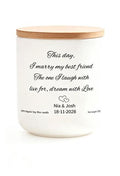 Special wedding day personalised candle