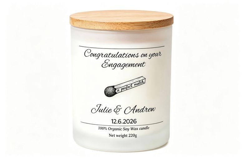 Congratulations on your engagement personalised candle gift