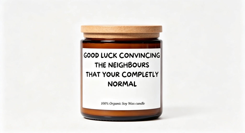Good luck convincing the neighbours that your completely normal funny candle gift