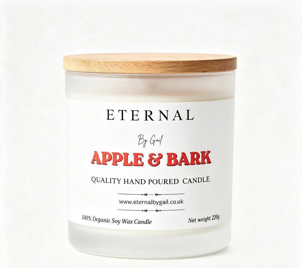 Apple & Bark Autumn Candle | 220g Soy Wax | Cozy Fall Fragrance | Clean Burn