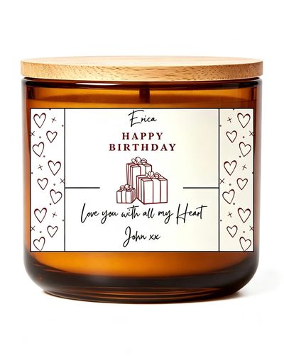 Happy Birthday personalised candle gift