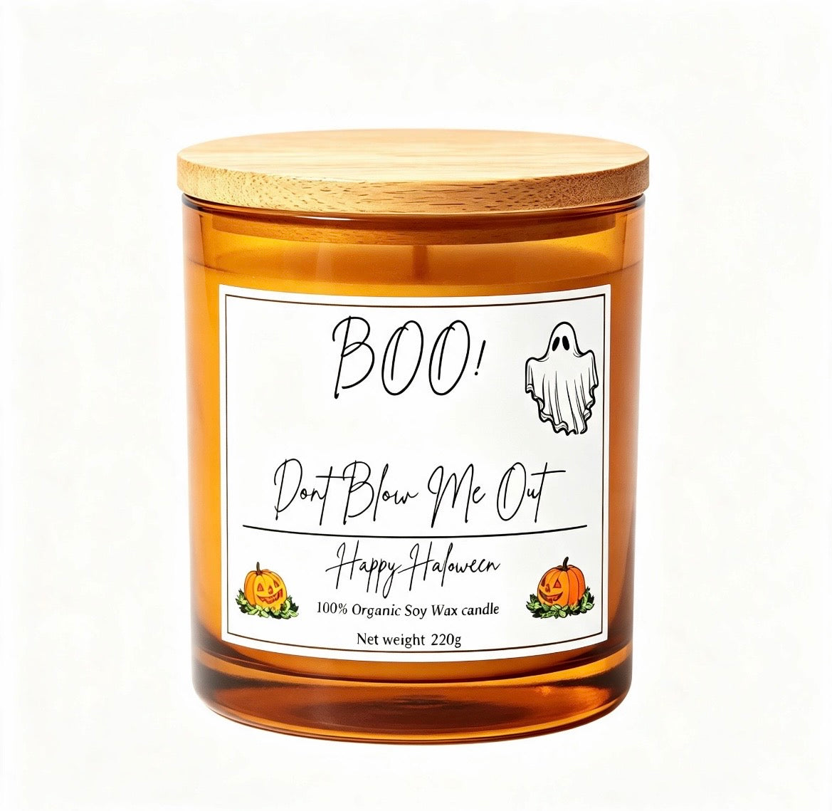 "Boo Don't Blow Me Out" Halloween Soy Wax Candle – Spooky & Sassy Home Decor Gift (220g)