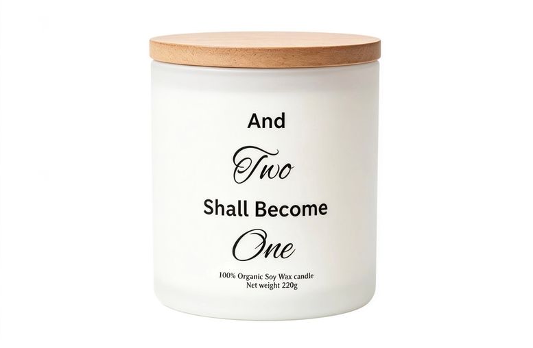 And two shall become one wedding candle gift for the happy couple
