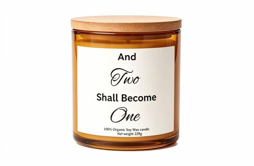 And two shall become one wedding candle gift for the happy couple