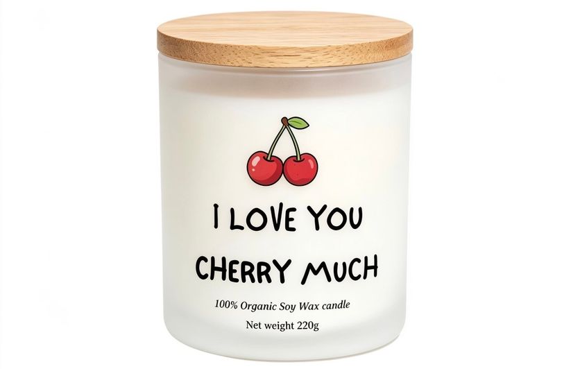 I love you cherry much romantic candle gift