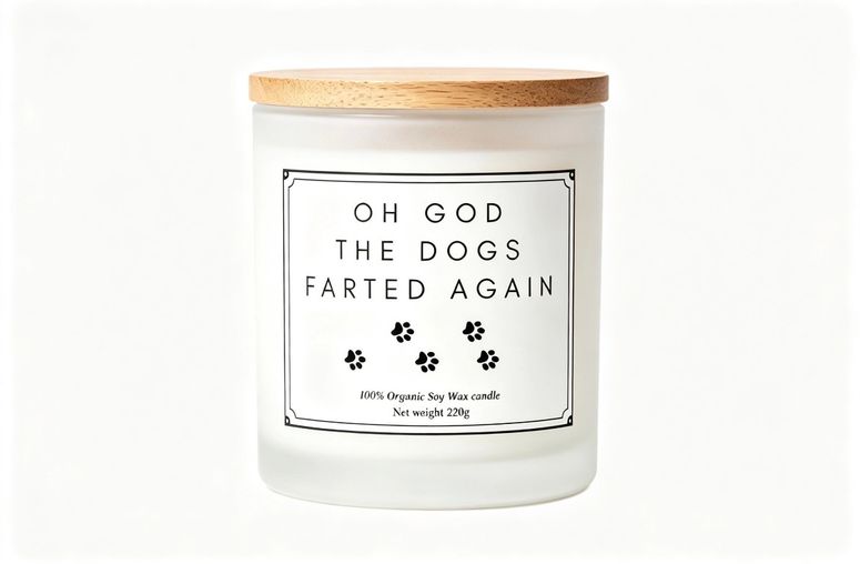 Oh god the dogs farted funny candle