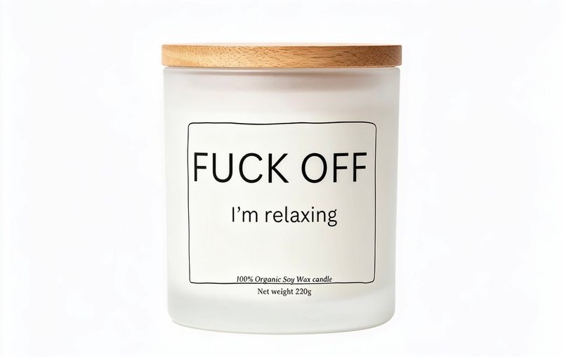 F-uck off I'm relaxing funny personalised candle gift