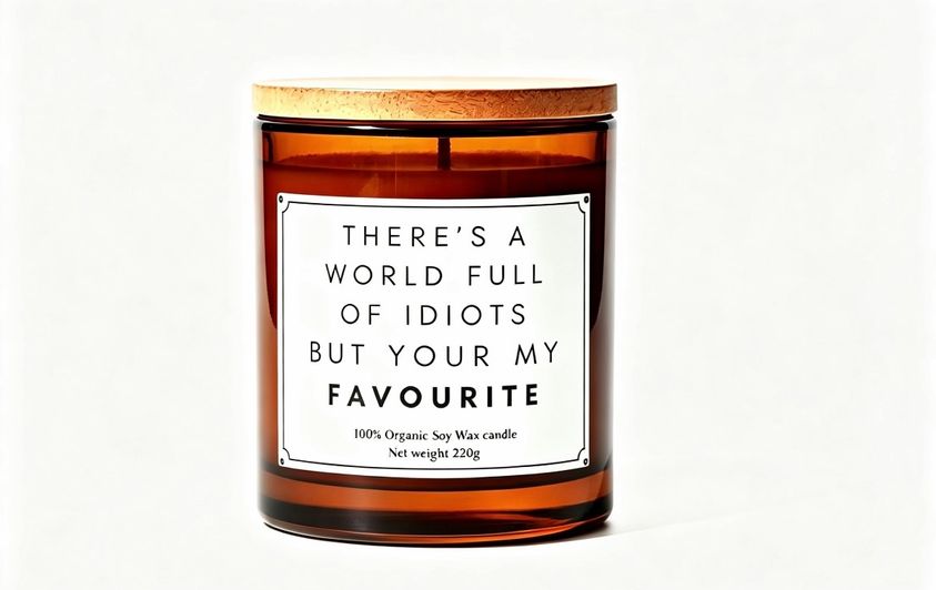 There's a world full of idiots but your my favourite funny candle gift