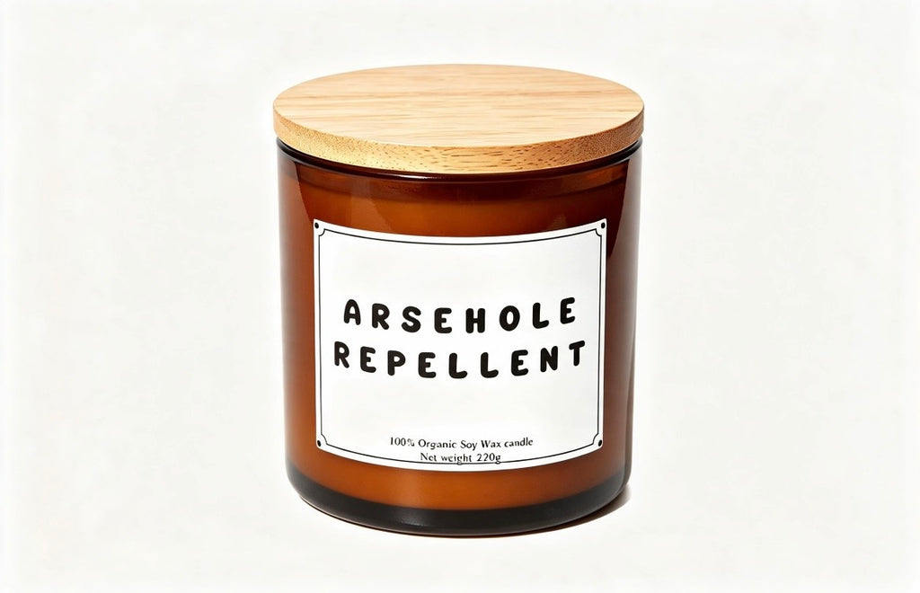Arsehole Repellent – Personalised Funny Soy Wax Candle | 220g Humorous Birthday Gift for Him/Her | Prank & Gag Gift