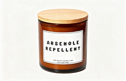 Arsehole Repellent – Personalised Funny Soy Wax Candle | 220g Humorous Birthday Gift for Him/Her | Prank & Gag Gift