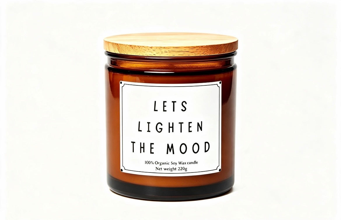 Let's Lighten the Mood – Personalised Funny Soy Wax Candle | 220g Humorous Gift for Stress Relief | Perfect for Work, Home & Hangovers