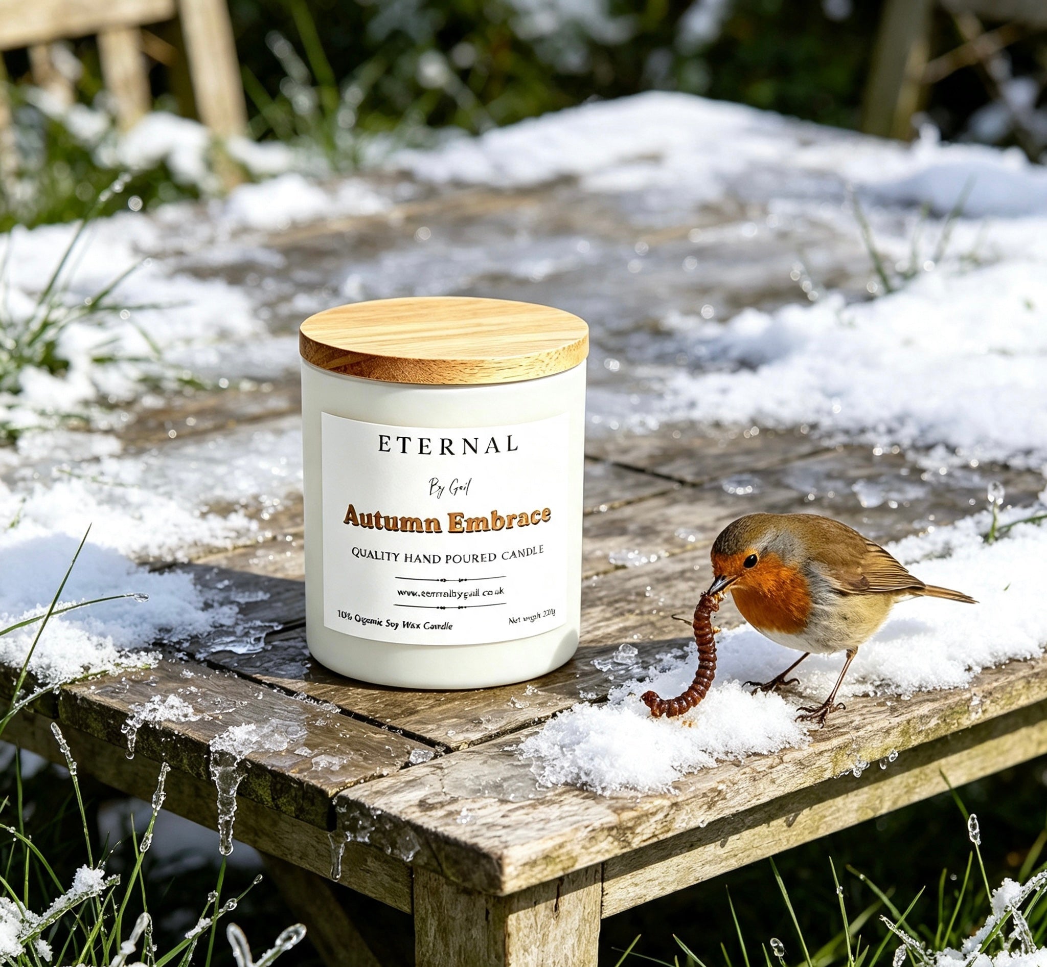 Autumn Embrace cinnamon orange and Cranbury warm cosy nights soy wax candle 220g
