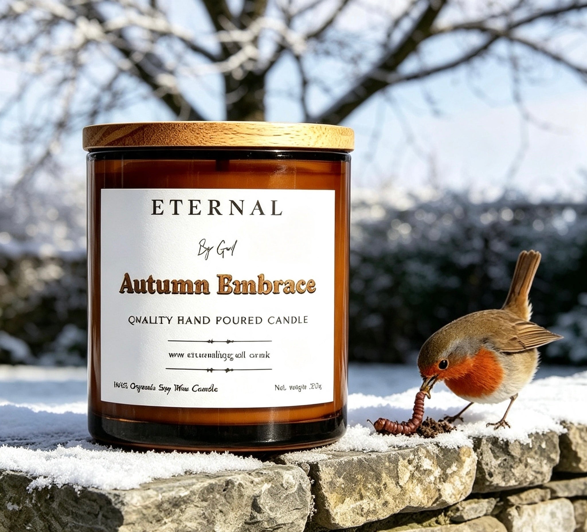 Autumn Embrace cinnamon orange and Cranbury warm cosy nights soy wax candle 220g
