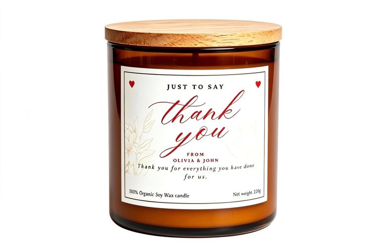 Just to say thank you personalisation candle gift